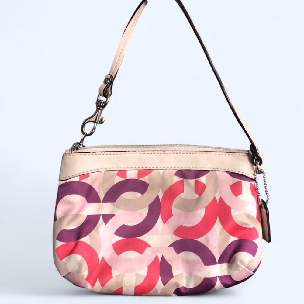 RARE Y2K Coach Signature Monogram Mini Shoulder Bag Purse Wristlet Vintage 2000s - Picture 3 of 6